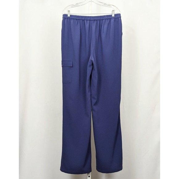Linea Louis Dell'Olio Pants Blue Regular Gauze Crepe Cargo Misses Size M - Picture 4 of 7